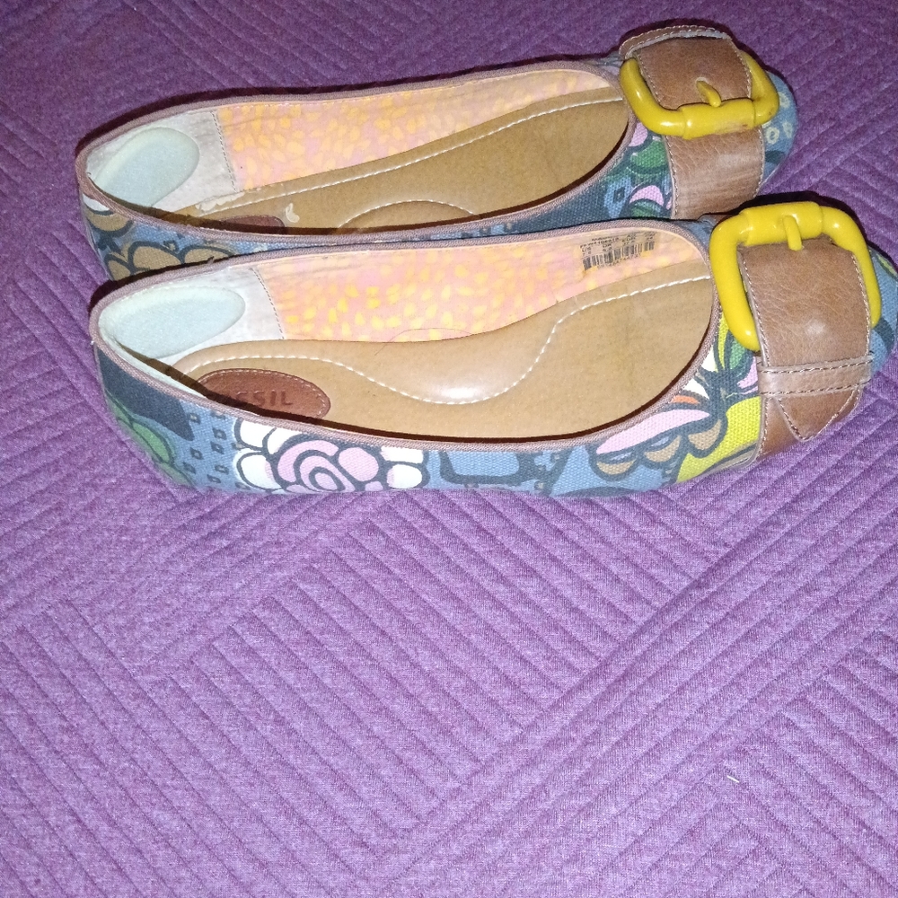 Women's Fossil Flats 7.5 worn once